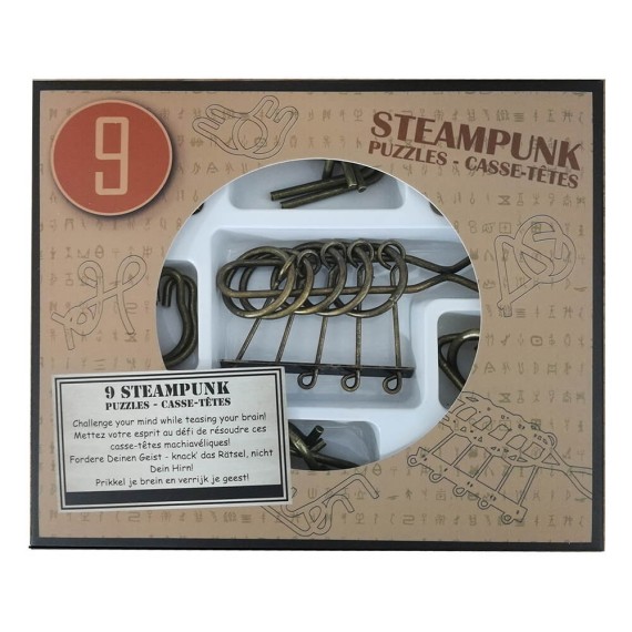9 Steampunk Puzzles-Brown Box