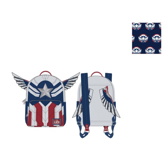 Loungefly: LF Marvel Falcon Captain America Cosplay Mini Σακίδιο πλάτης