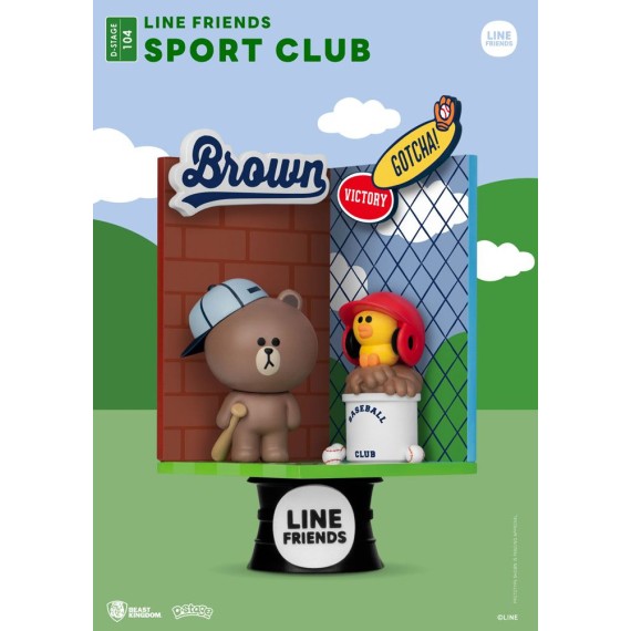 Line Friends D-Stage PVC Diorama Sport Club (σε κλειστό κουτί) Version 16 cm