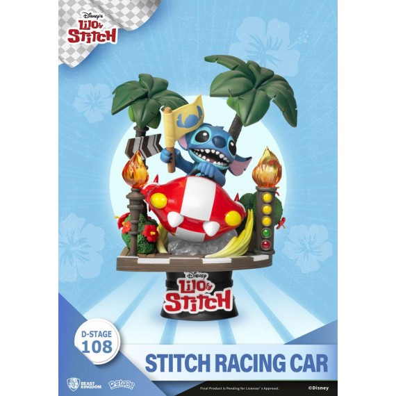 Lilo & Stitch D-Stage PVC Diorama Stitch Racing Car 15 cm