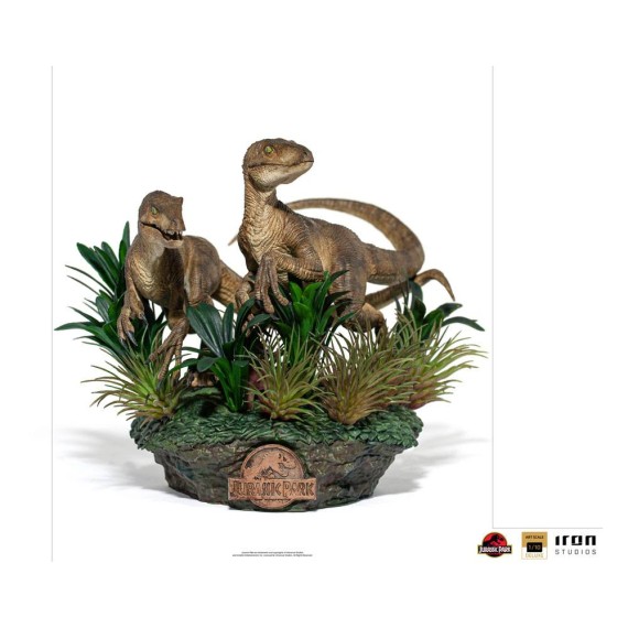 Iron Studios: Jurassic Park Deluxe Art Scale Statue 1/10 Just The Two Raptors 20 cm