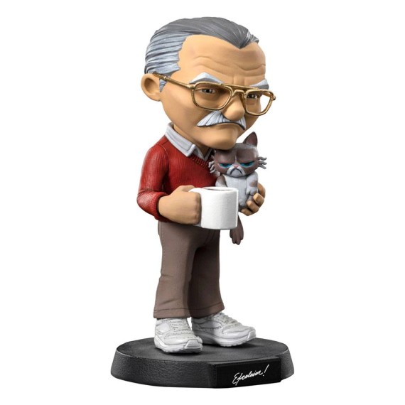 Iron Studios: Stan Lee Mini Co. PVC Figur Stan Lee with Grumpy Cat 14 cm