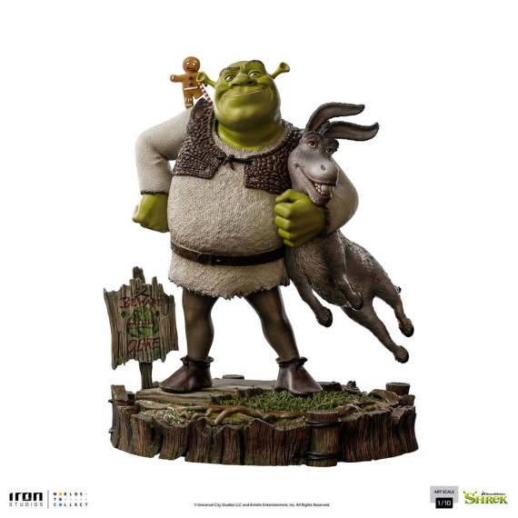 Iron Studios: Shrek Deluxe Art Scale Statue 1/10 Shrek, Donkey and The Gingerbread Man 26 cm