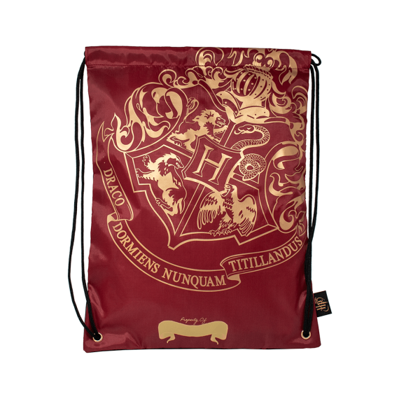 Harry Potter: Τσάντα Πλάτης με κορδόνια Black - Crest & Customise