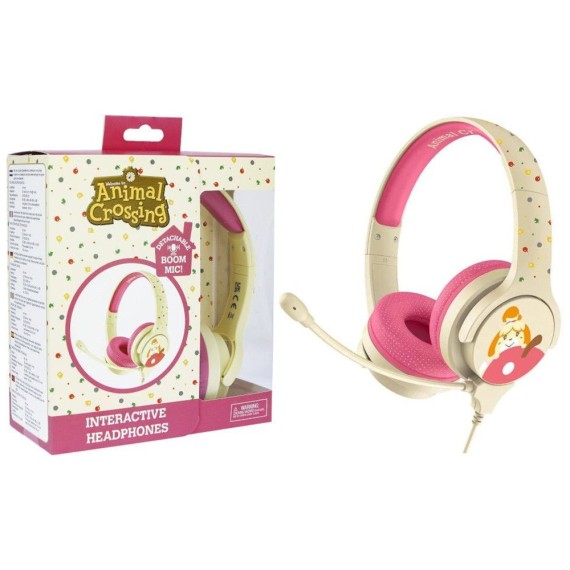OTL Animal Crossing Isabelle Ενσύρματα On Ear Παιδικά Ακουστικά Μπεζ / Ροζ