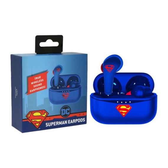 OTL DC Comics Superman In-ear Bluetooth Handsfree Ακουστικά με Θήκη Φόρτισης Μπλε