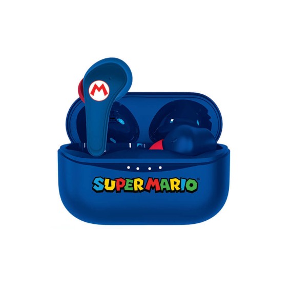 OTL Nintendo Super Mario In-ear Bluetooth Handsfree Ακουστικά με Θήκη Φόρτισης Μπλε
