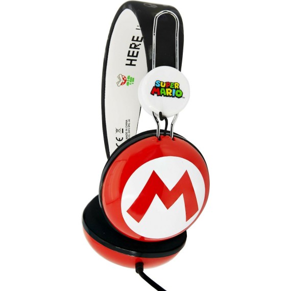 OTL Tween Super Mario Icon Ενσύρματα On Ear Παιδικά Ακουστικά Κόκκινα