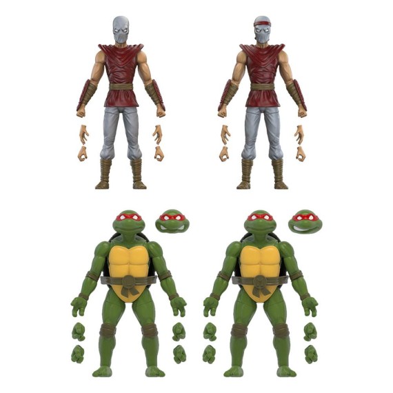 Teenage Mutant Ninja Turtles BST AXN Action Figures 4er-Pack Mirage Comics Foot Soldiers & Turtles Exclusive 13 cm
