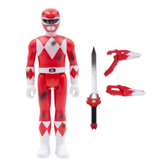 Mighty Morphin Power Rangers ReAction Action Figure Red Ranger (Battle Damaged) 10 cm