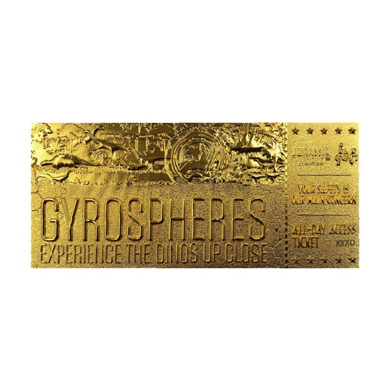 Jurassic World Replica Gyrosphere Collectible Ticket (gold-plated)