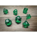 Chessex Translucent Polyhedral 7-Die Set - Green/White