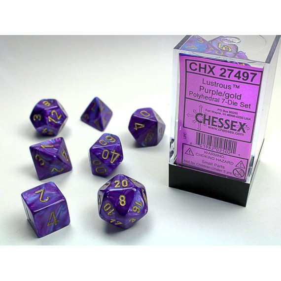 Chessex Vortex 7-Die Set - Purple w/ Gold