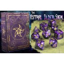 Astral Elder Sign Dice - Mystic Purple Polyhedral Set