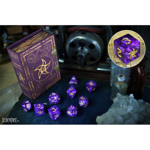 Astral Elder Sign Dice - Mystic Purple Polyhedral Set