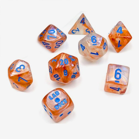 Chessex Borealis Polyhedral Rose Gold/light blue Luminary 7-Die Set