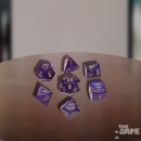 Borealis Polyhedral Royal Purple/Gold Luminary Dice Set x7