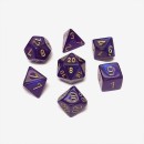 Borealis Polyhedral Royal Purple/Gold Luminary Dice Set x7