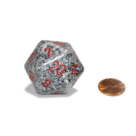 Chessex Speckled 34mm 20-Sided Dice - Granite