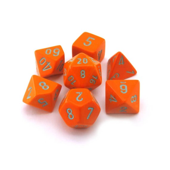 Chessex Lab Dice 4 - 7 Die Set Heavy Dice Polyhedral Orangeturquoise
