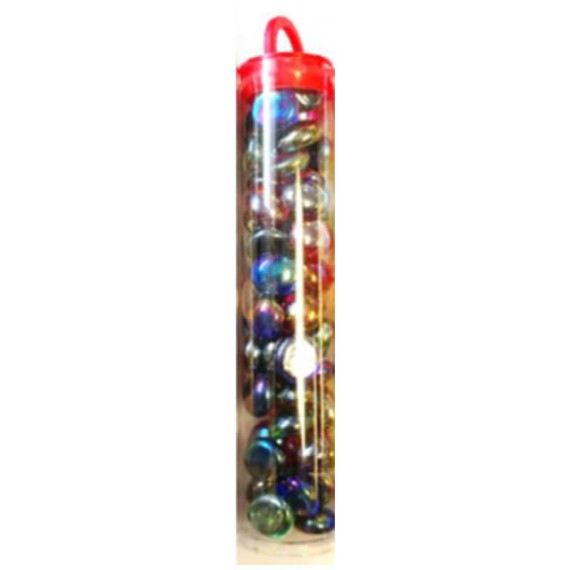 Gaming Glass Stones in Tube - Assorted Iridized (40)