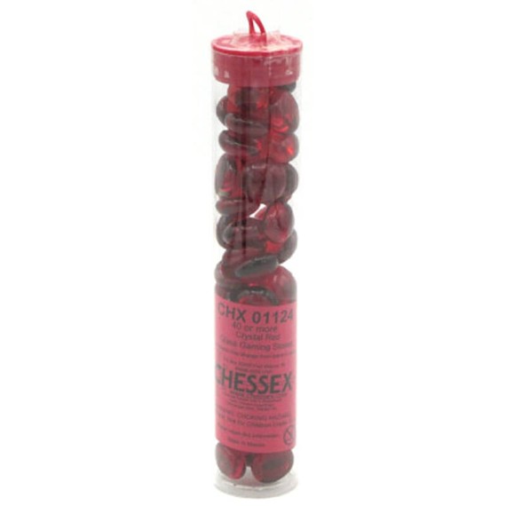 Gaming Glass Stones in Tube - Crystal Red (40)