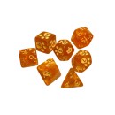 Kitten Polyhedral Dice (7) Orange