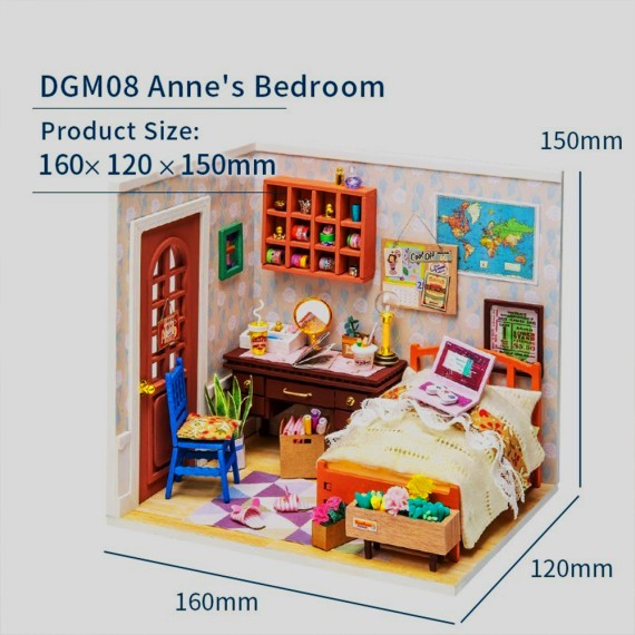 Robotime: Anne's Bedroom - 3D Παζλ (1:24)
