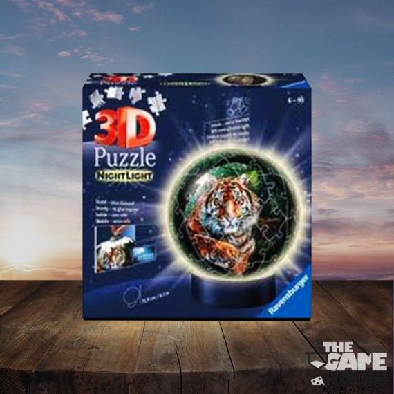 Τίγρη - 3D Παζλ Μπάλα - Λάμπα Νυκτός - 72pc