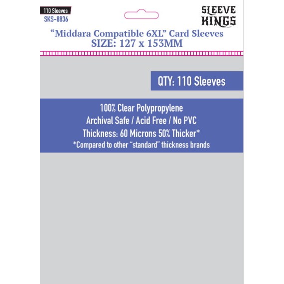 Sleeve Kings Middara Compatible 6XL Card Sleeves (127 x 153) - 110 Pack