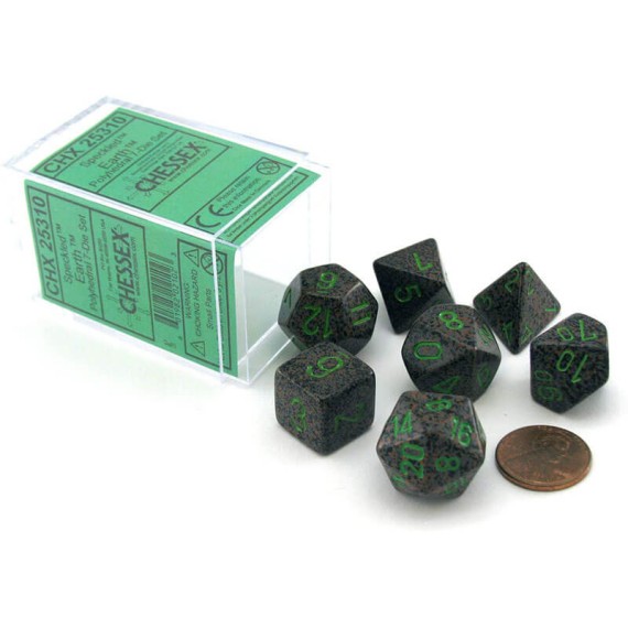 Speckled Dice Set - Earth x7
