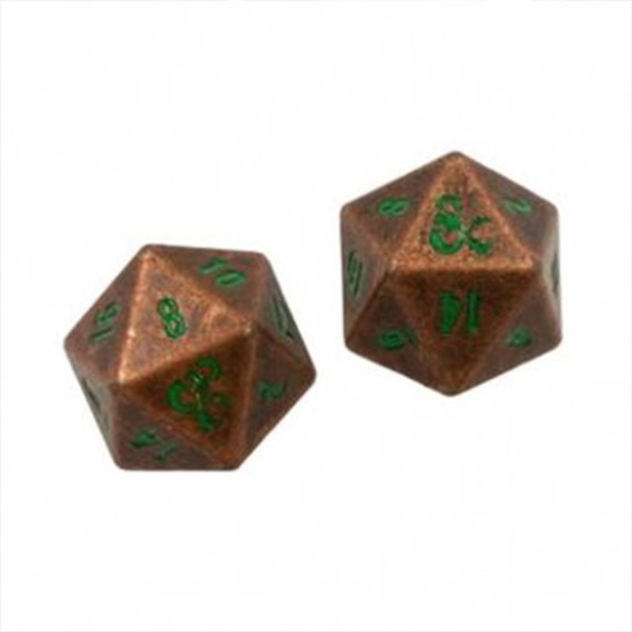 UP - Heavy Metal Fall '21 Copper and Green D20 Dice Set for Dungeons & Dragons