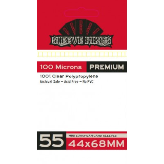 Sleeve Kings Premium Mini European Card Sleeves (44x68mm) - 55 Pack, 100 Microns - SKS-9902