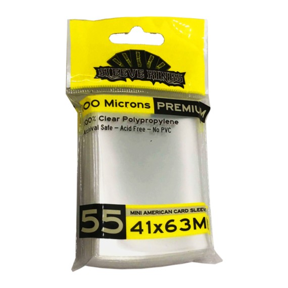 Sleeve Kings Premium Mini American Card Sleeves (41x63mm) - 55 Pack, 100 Microns - SKS-9901