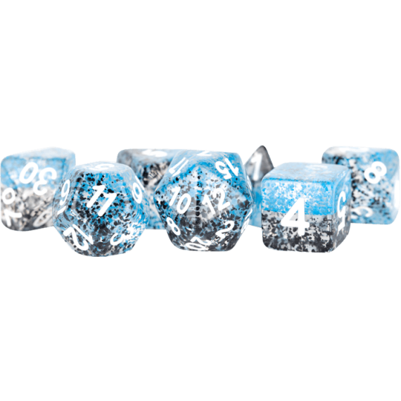 16mm Resin Polyhedral Dice Set Particle Dice Blue Black