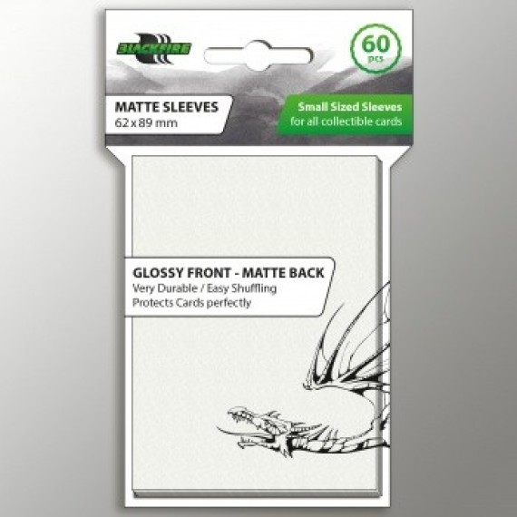 Blackfire Card Sleeves Standard 62x89 60pcs - Glossy Front, Matte Back, White