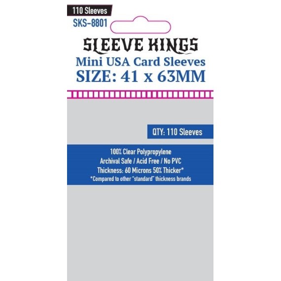 Sleeve Kings Mini USA Card Sleeves (41x63mm) - 110 Pack - SKS-8801