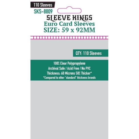 Sleeve Kings Euro Card Sleeves (59x92mm) - 110 Pack - SKS-8809