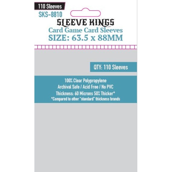 Sleeve Kings Card Game Card Sleeves (63.5x88mm) - 110 Pack - SKS-8810
