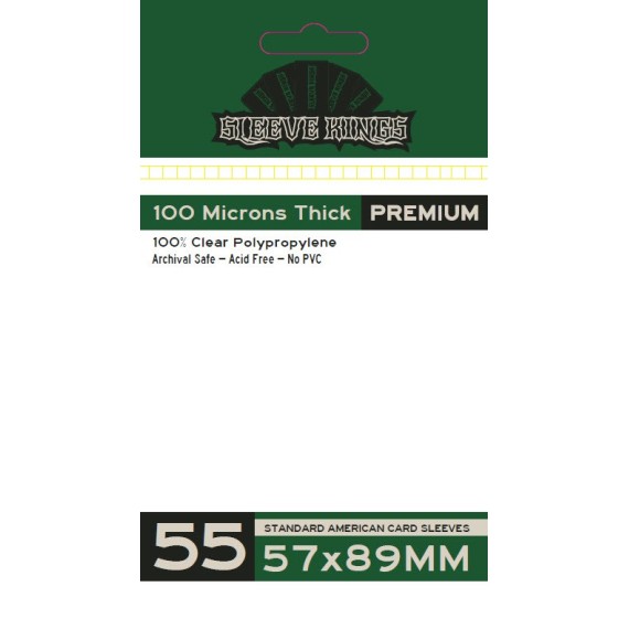 Sleeve Kings Premium Standard American Card Sleeves (57x89mm) - 55 Pack, 100 Microns - SKS-9903