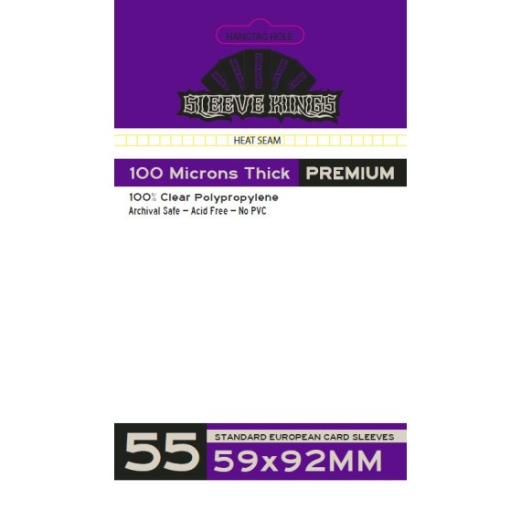 Sleeve Kings Premium Standard European Card Sleeves (59x92mm) - 55 Pack, 100 Microns - SKS-9904