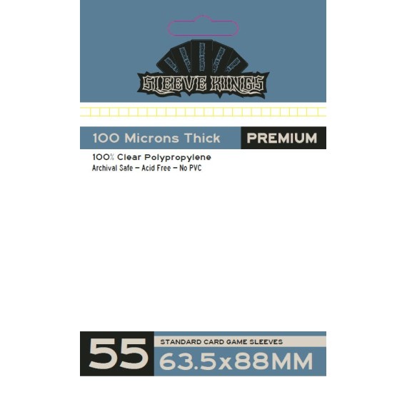 Sleeve Kings Premium Standard Card Game Sleeves (63.5x88mm) - 55 Pack, 100 Microns - SKS-9905