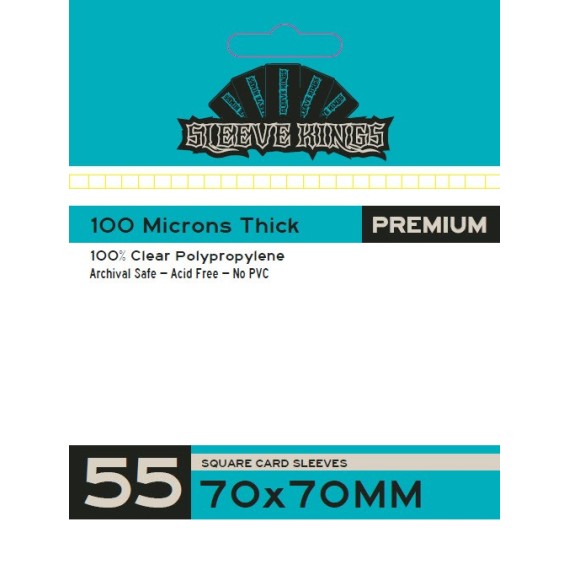 Sleeve Kings Premium Square Card Sleeves (70x70mm) - 55 Pack, 100 Microns - SKS-9965