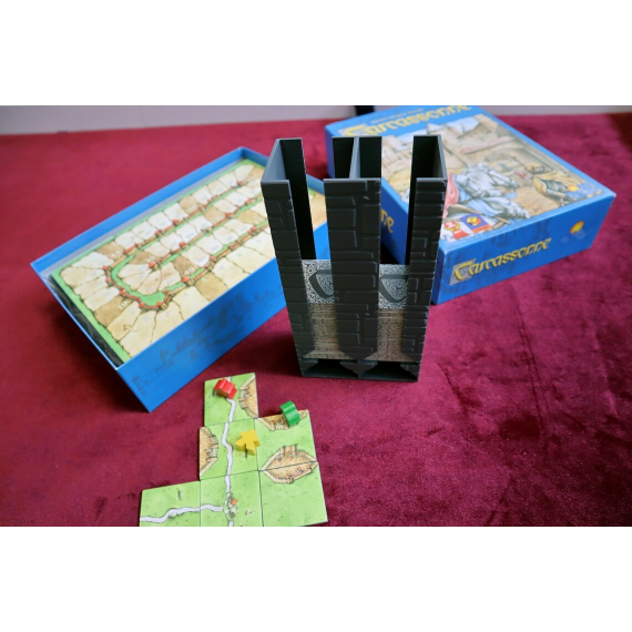 Tile dispensing tower suitable for Carcassonne