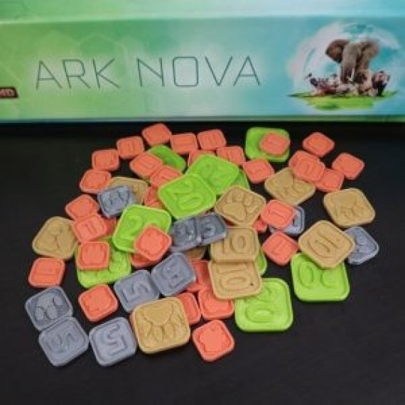 3D upgraded tokens suitable for Ark Nova-Dollar-paw tokens