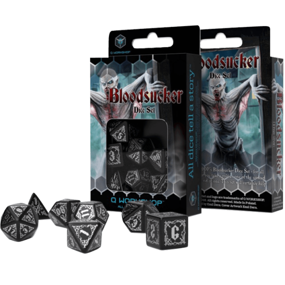 Bloodsucker Black & silver Dice Set (7)