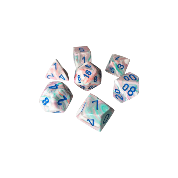 Festive Polyhedral 16mm d6 Pop Art blue Dice set x12