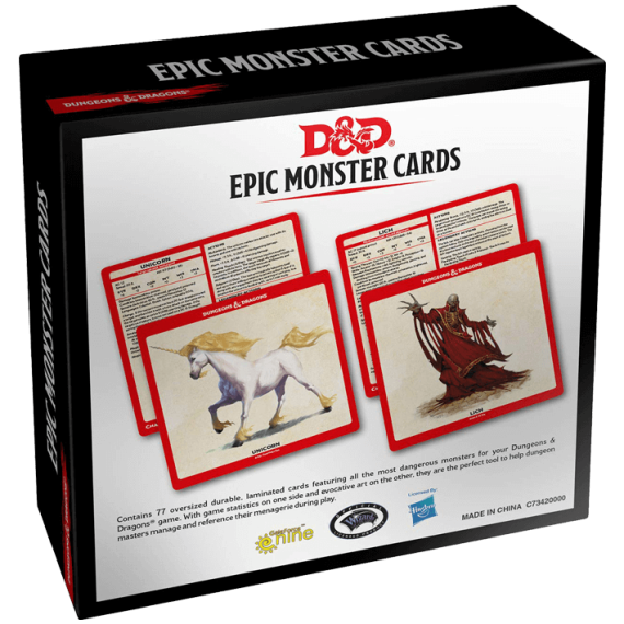 D&D Monster Cards: Epic Monsters (77 cards)