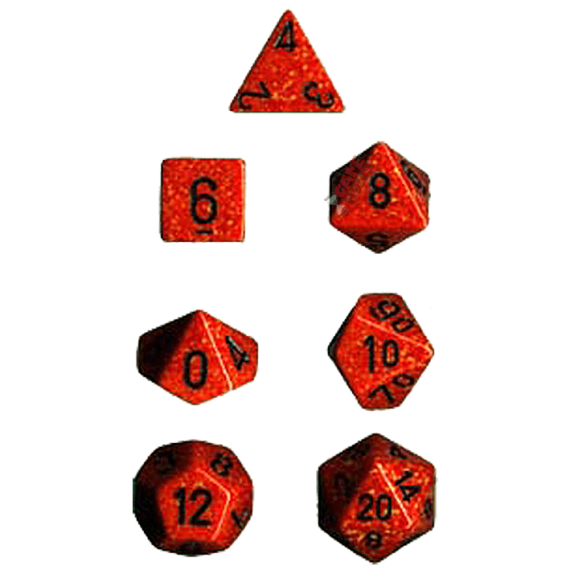 Speckled Dice Set - Fire x7