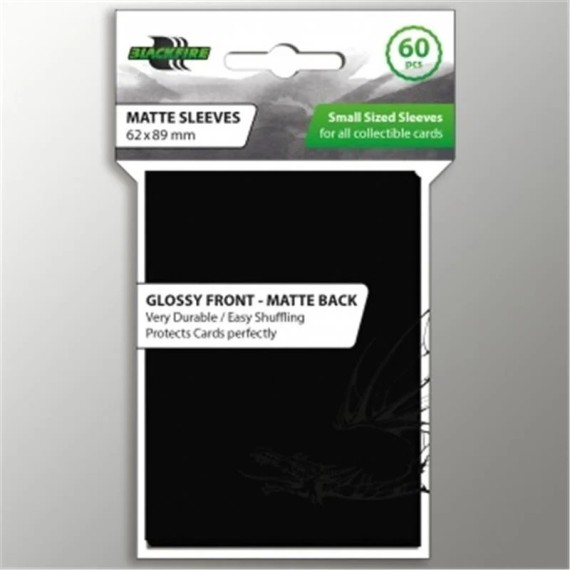 Blackfire Card Sleeves Standard 62x89 60pcs - Glossy Front, Matte Back, Black